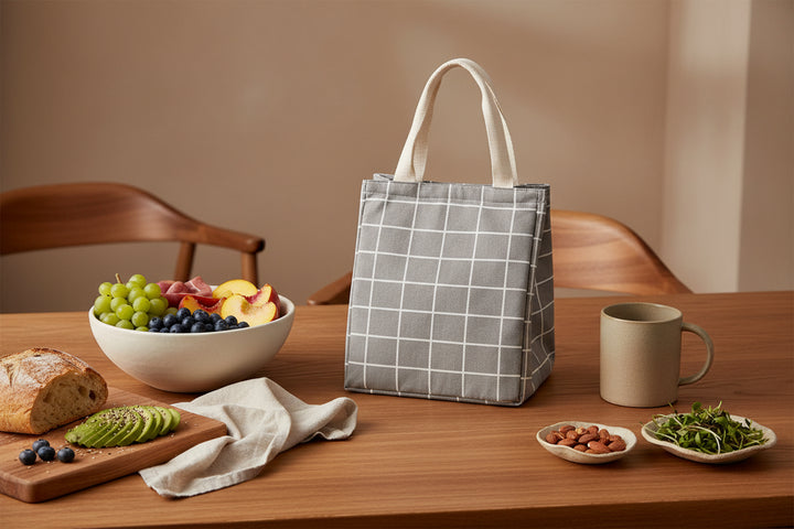 Reusable Lunch Bag Insulated Lunch Box Canvas Fabric with Aluminum Foil