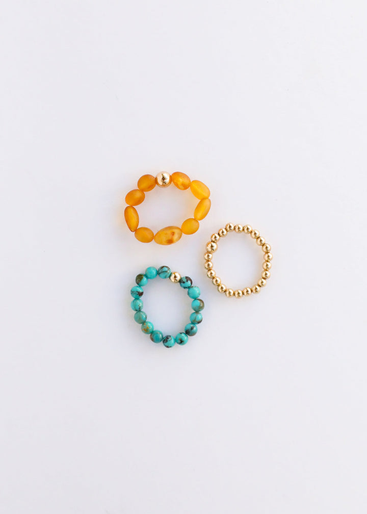 Natural Turquoise + 14k Gold Filled || Adult Ring