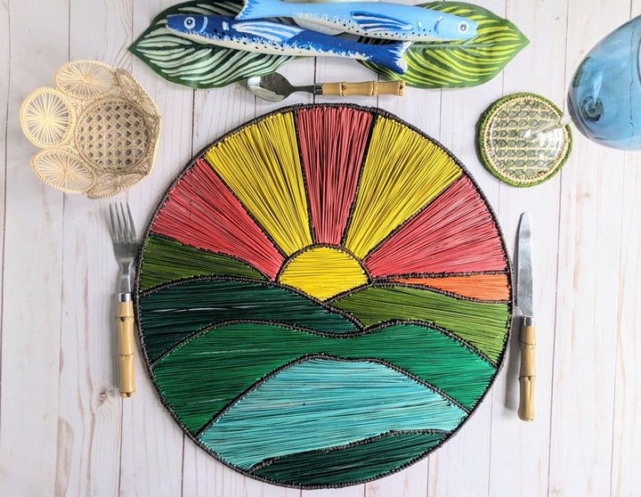 Sunrise Handwoven Iraca Placemat — Placemats, [material], MacondoForever