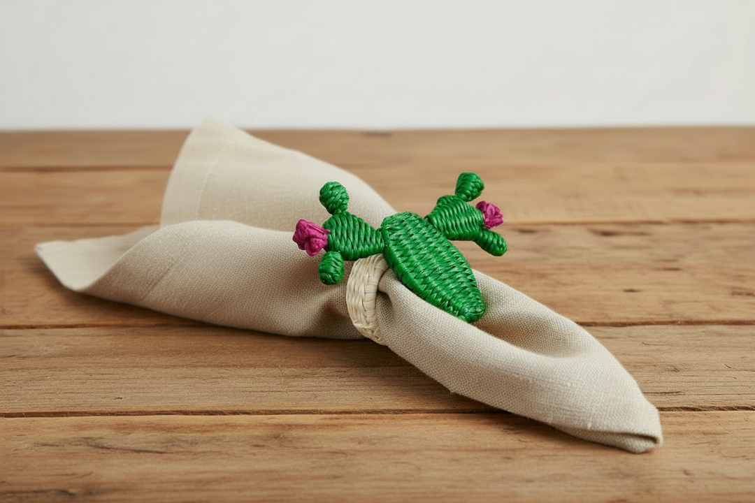 Cactus Handwoven Iraca Napkin Ring