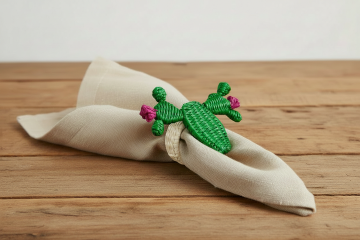 Cactus Handwoven Iraca Napkin Ring