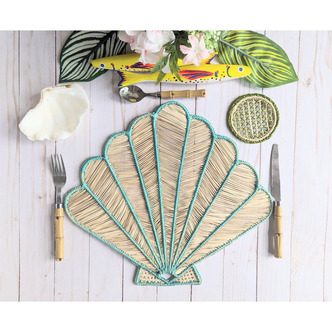 Shell Handwoven Iraca Placemat — Placemats, [material], MacondoForever