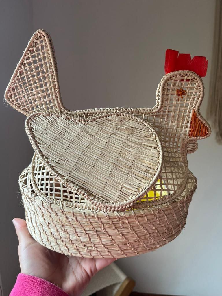 Hen Handwoven Iraca Egg Basket — Basket, [material], MacondoForever