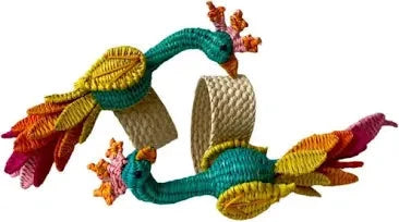 Peacock Handwoven Iraca Napkin Ring — Napkin Ring, [material], MacondoForever