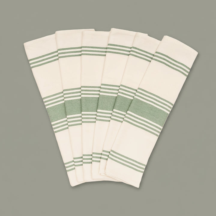 Organic Cotton Striped Kitchen Towels (Set of 6)
