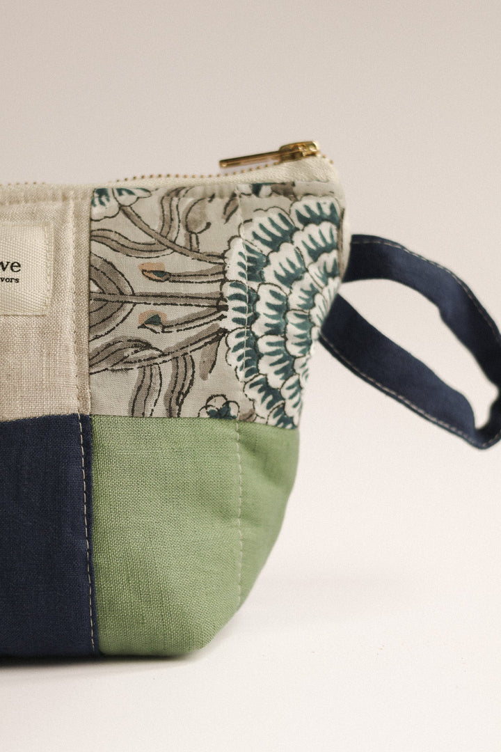 upcycled Patchwork Quilted Cosmetic Pouch