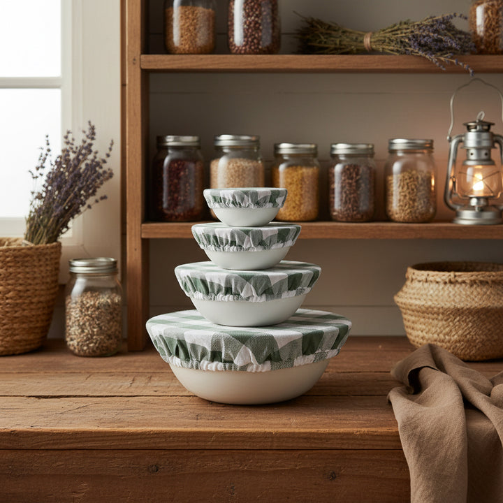Reusable Organic Linen Bowl Covers (4-Pack)