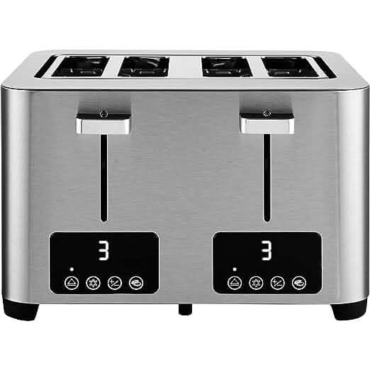 Salton Stainless Steel Digital 4 Slice Toaster