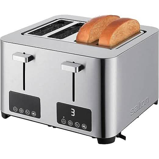 Salton Stainless Steel Digital 4 Slice Toaster