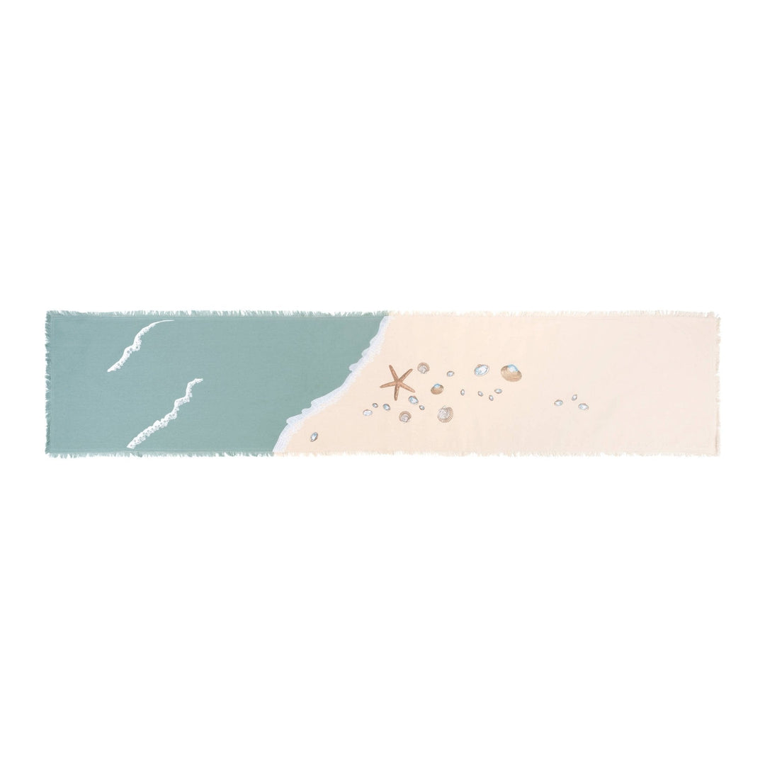 Cotton Sand & Shells Table Runner