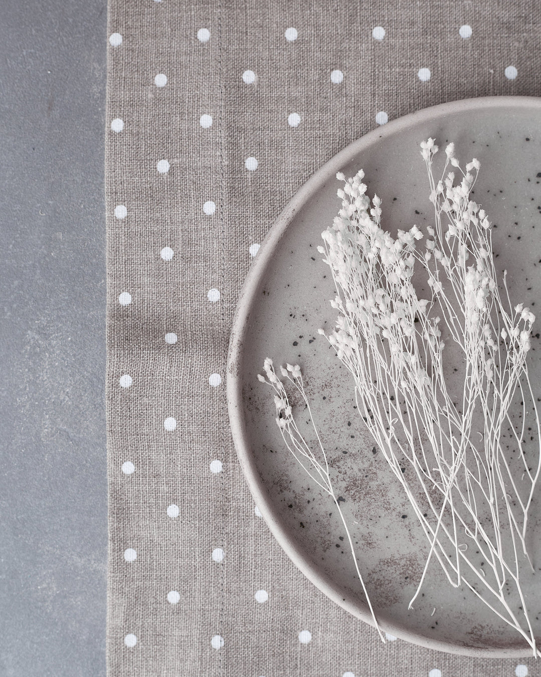 European Linen Polka Dot Table Runner
