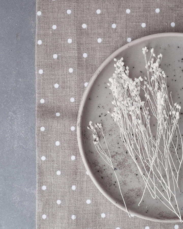 European Linen Polka Dot Table Runner