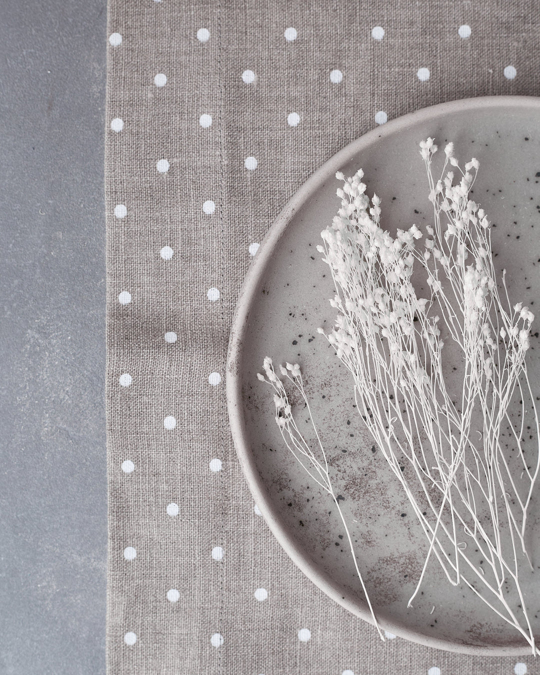 European Linen Polka Dot Table Runner