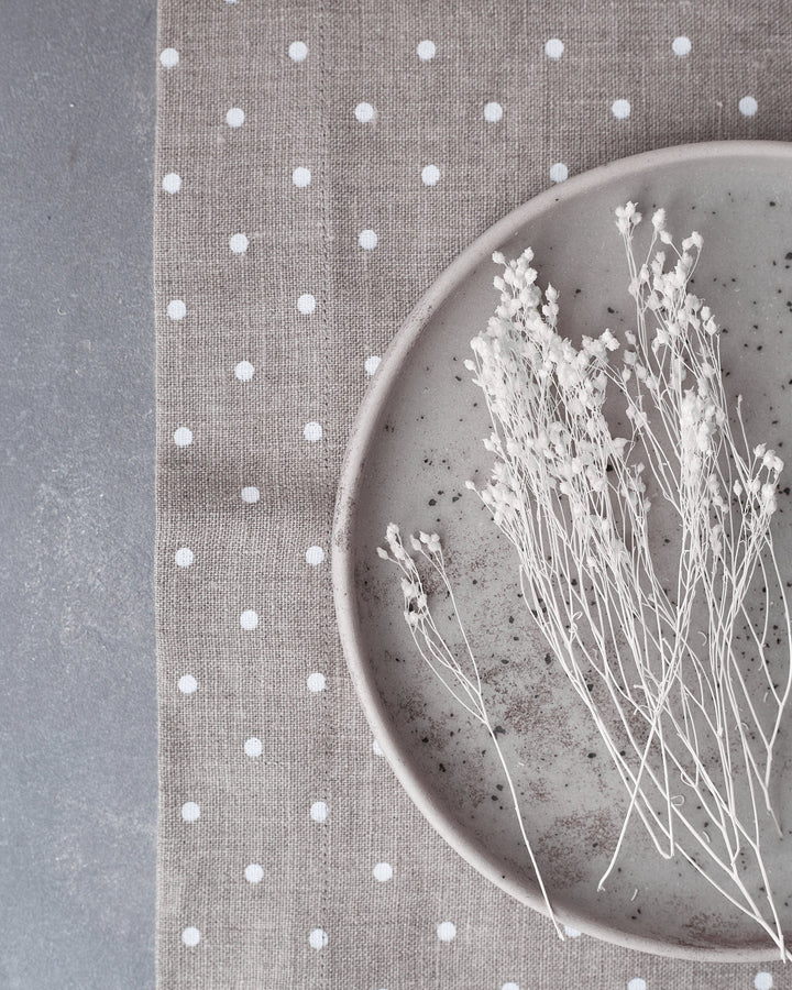 European Linen Polka Dot Table Runner