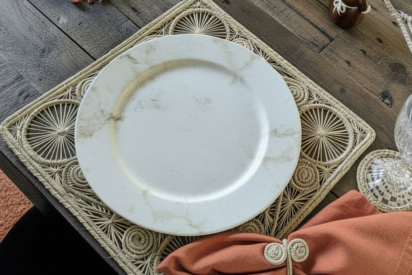 Caracol Square Handwoven Iraca Placemat