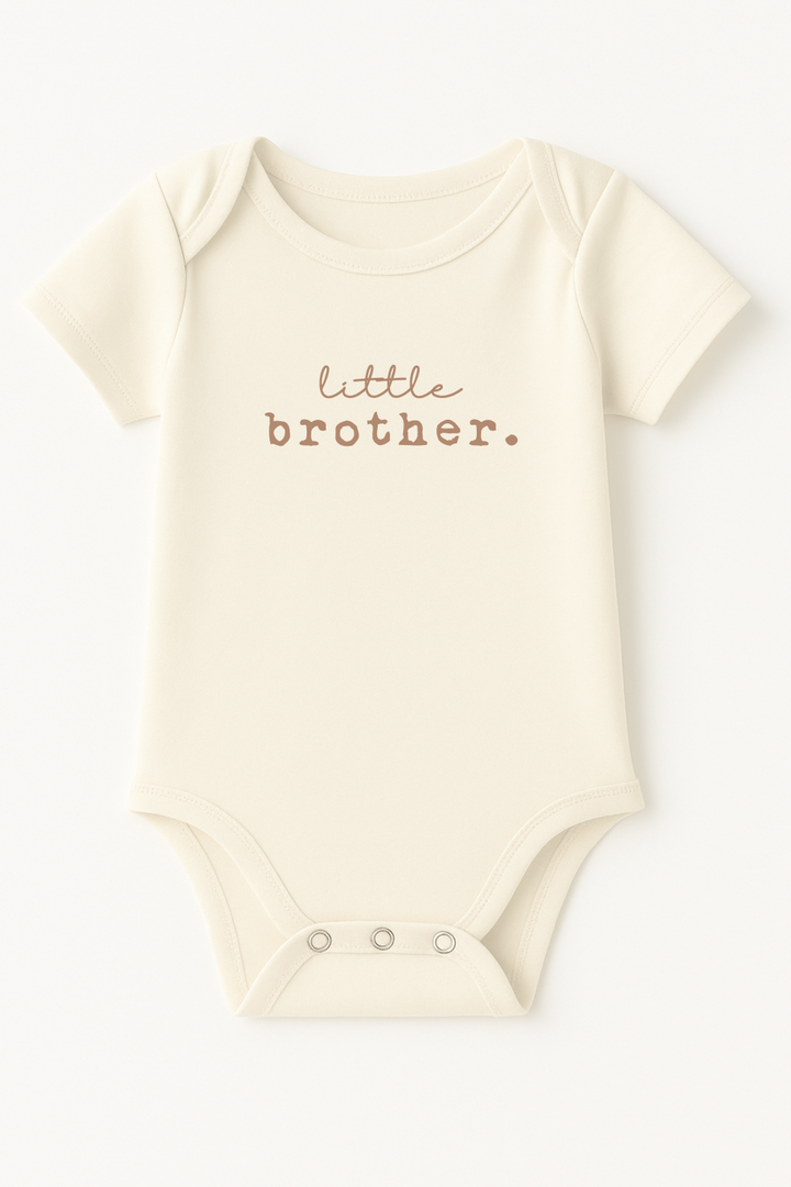 Little Brother Clay Organic Cotton Baby Bodysuit Short Sleeve