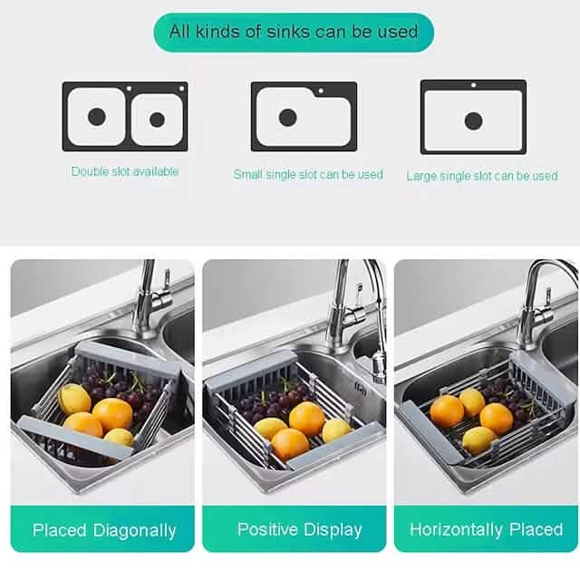 Stainless Steel Telescopic Sink Drain Basket