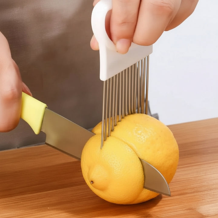 Stainless Steel Onion Needle Fork Vegetable Fruit Slicer