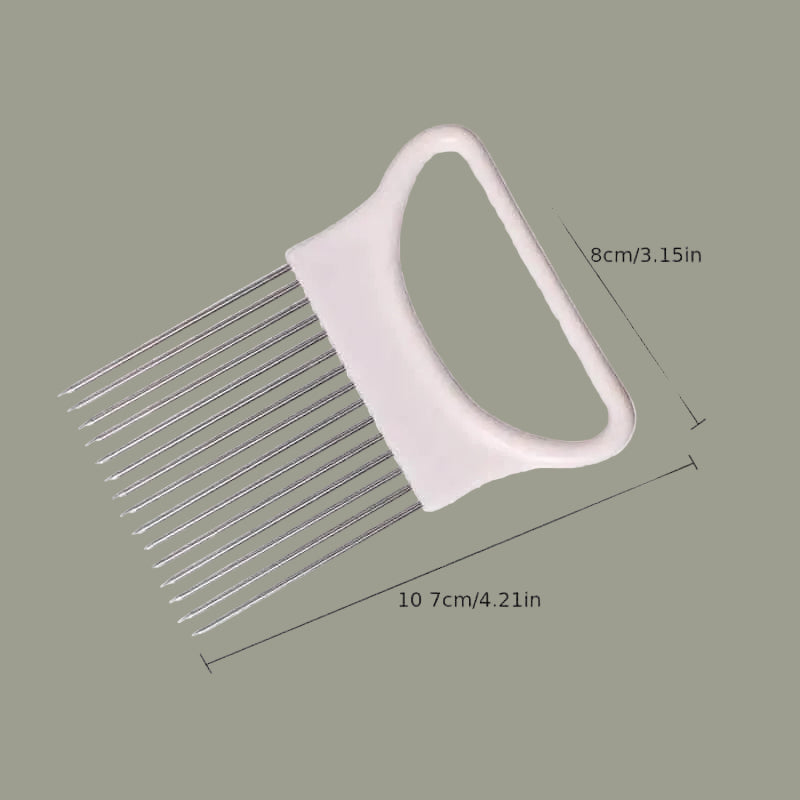 Stainless Steel Onion Needle Fork Vegetable Fruit Slicer