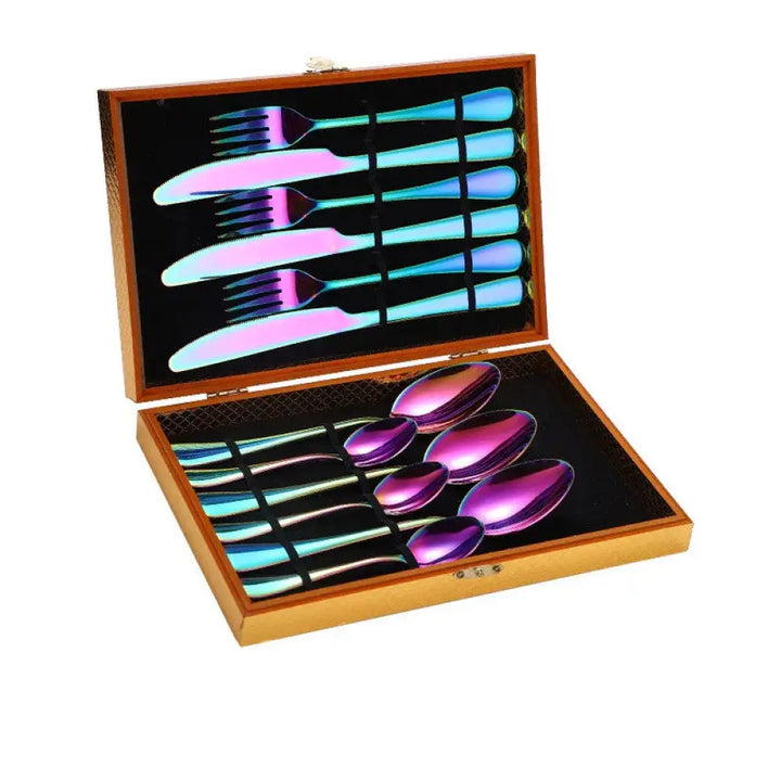 Premium Stainless Steel Steak Cutlery Set in Wooden Box