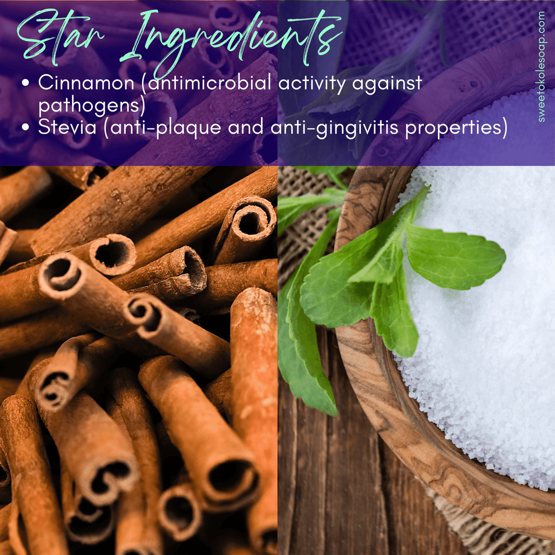 Sweet Cinnamon Tooth Powder with Hydroxyapatite for Enamel Strength — , [material], Sweet ʻŌkole Soap