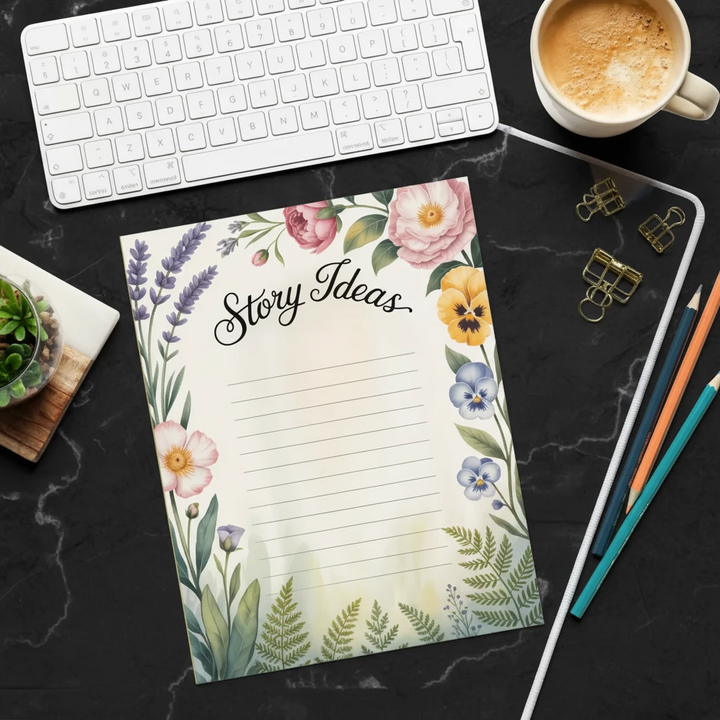 Floral Flower Notepad - Magnetic Desk Essential - DipaliZ