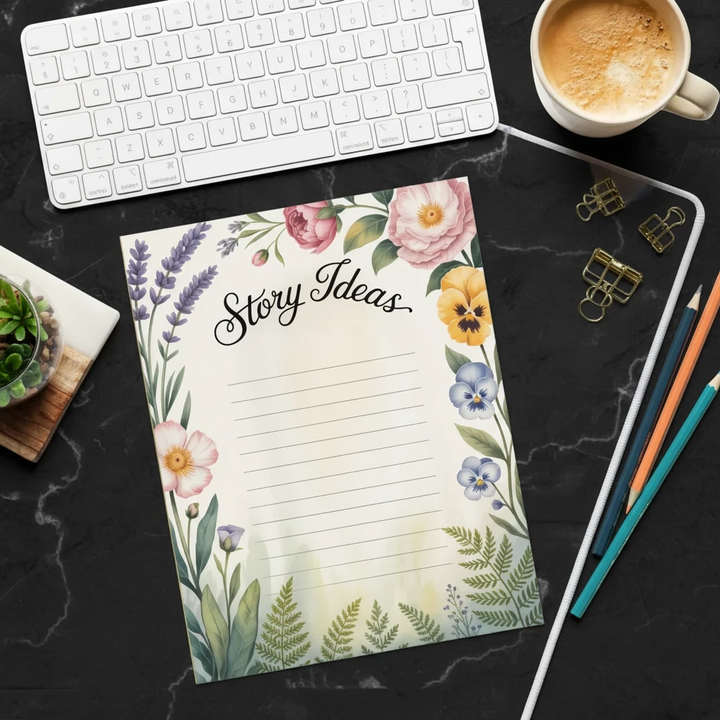 Floral Flower Notepad - Magnetic Desk Essential - DipaliZ