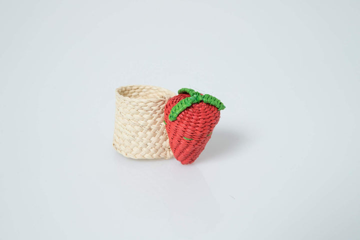 Strawberry Handwoven Iraca Napkin Ring — Napkin Ring, [material], MacondoForever