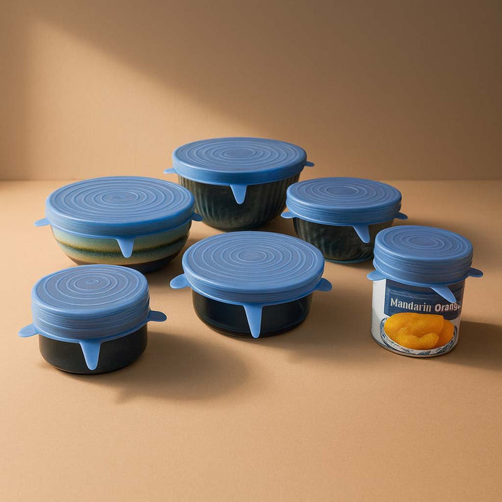 Silicone Stretch Lids for Bowls & Containers (6‑Pack)
