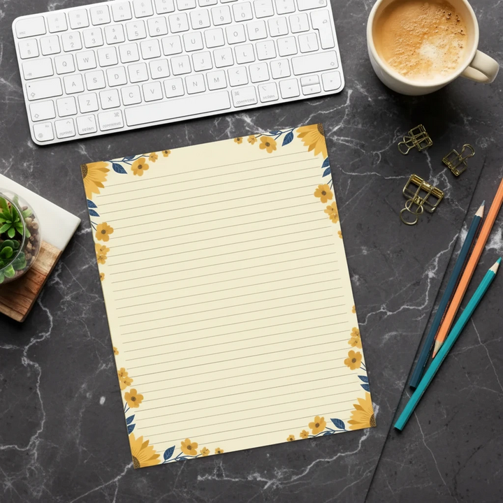 Sunflower Floral Ruled Notepads - Bright Ideas - DipaliZ