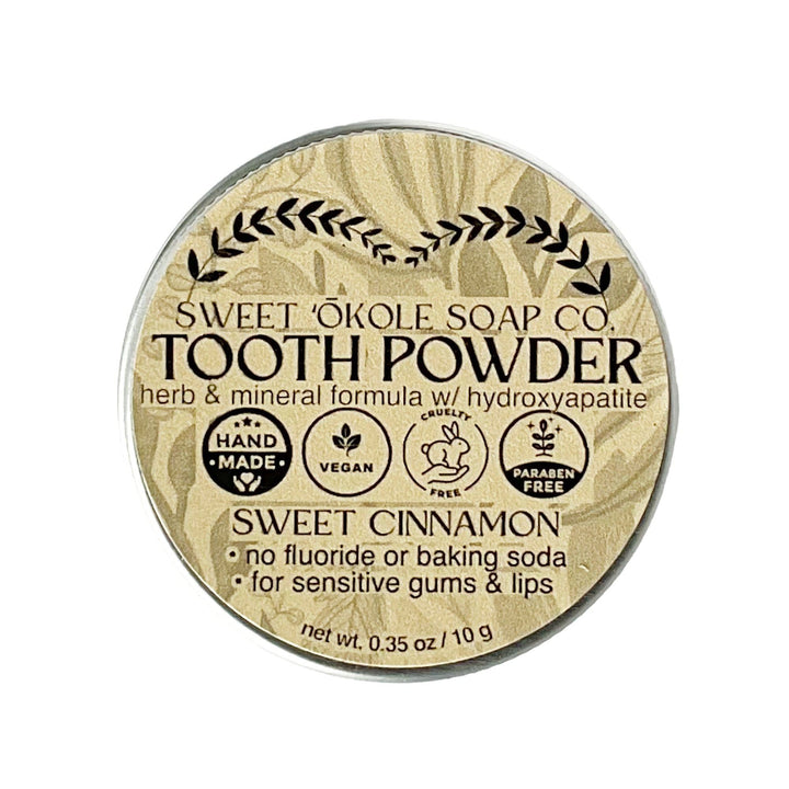 Sweet Cinnamon Tooth Powder with Hydroxyapatite for Enamel Strength — , [material], Sweet ʻŌkole Soap