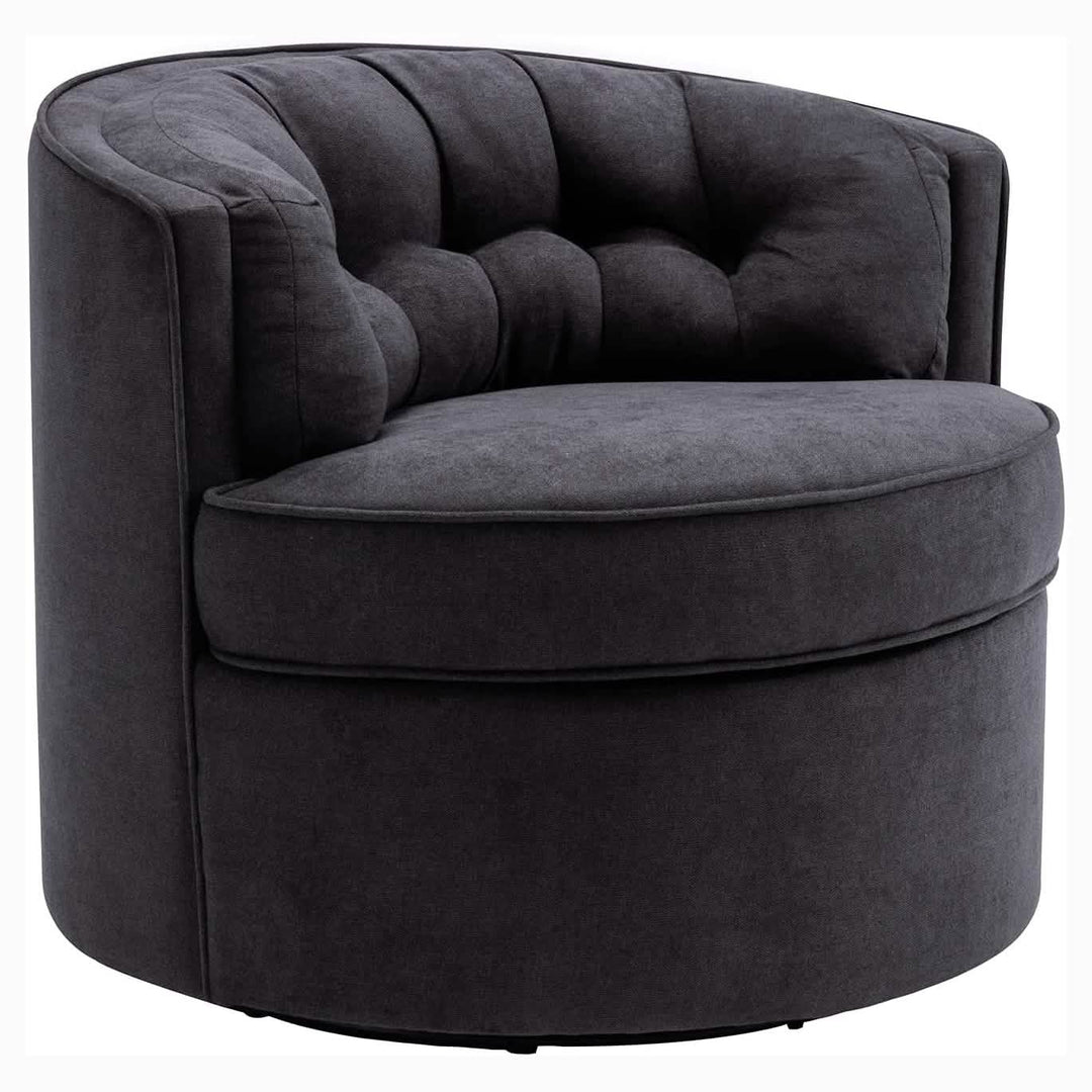Swivel Accent Linen Fabric Bucket Reading Chair