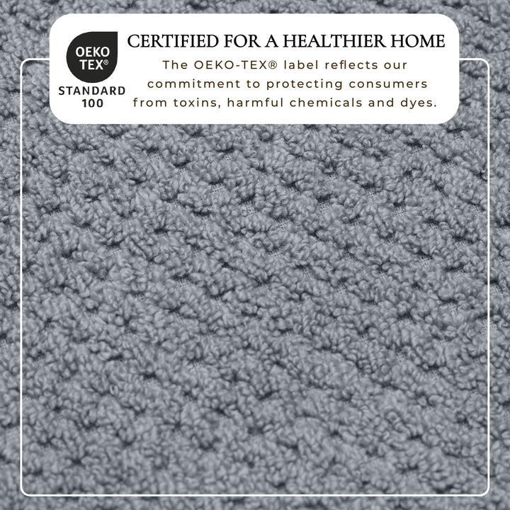 100% Cotton Checkered Jacquard Bath Towel Set - Giuliana Collection