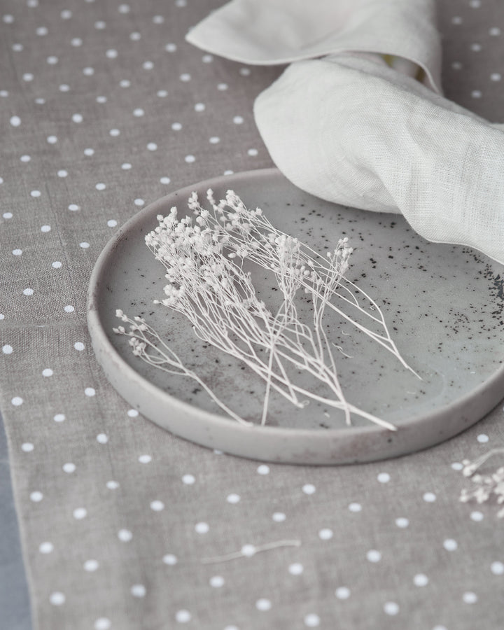 European Linen Polka Dot Table Runner