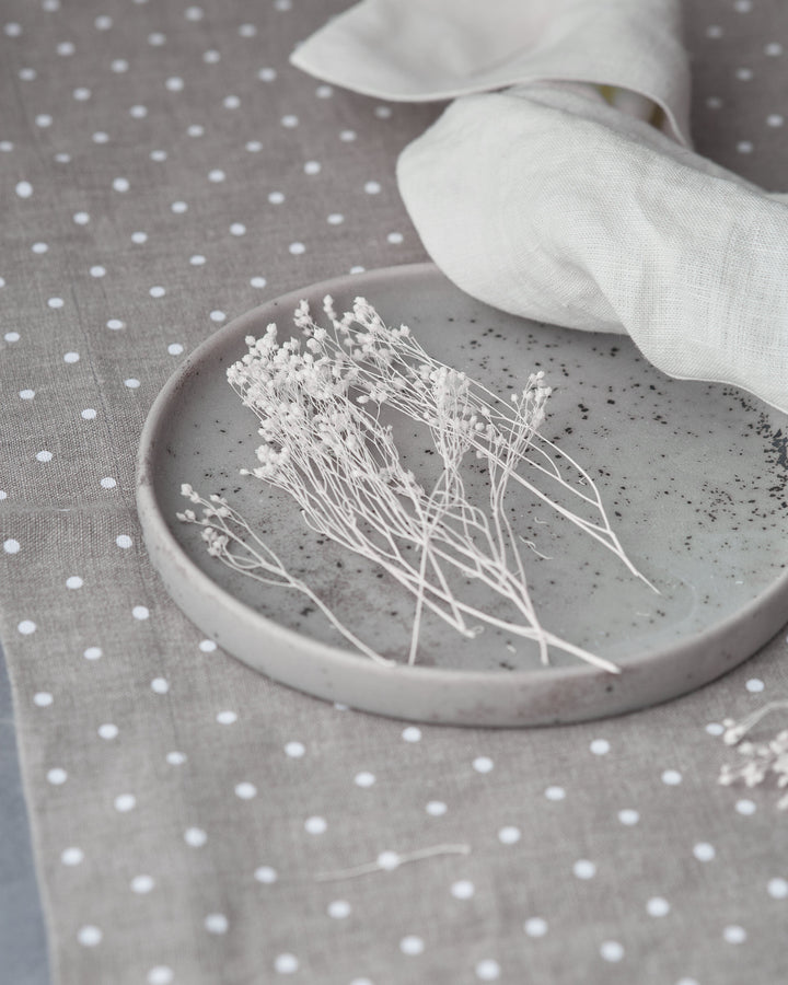 European Linen Polka Dot Table Runner