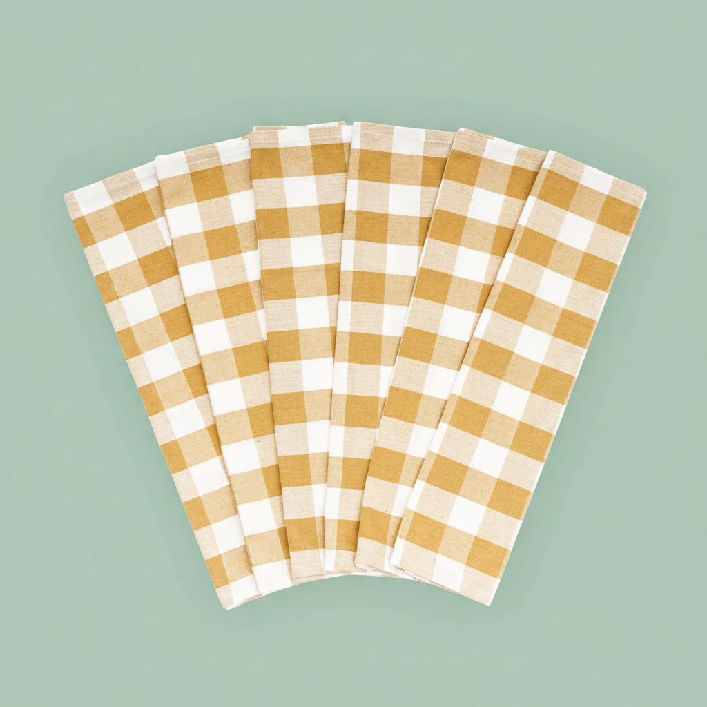 Cotton Plaid Kitchen Towels (Set of 6