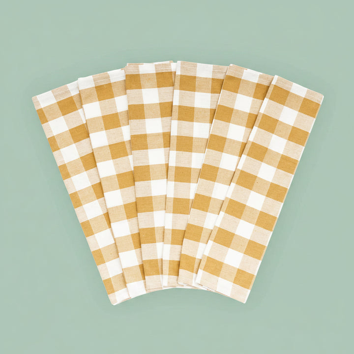 Cotton Plaid Kitchen Towels (Set of 6