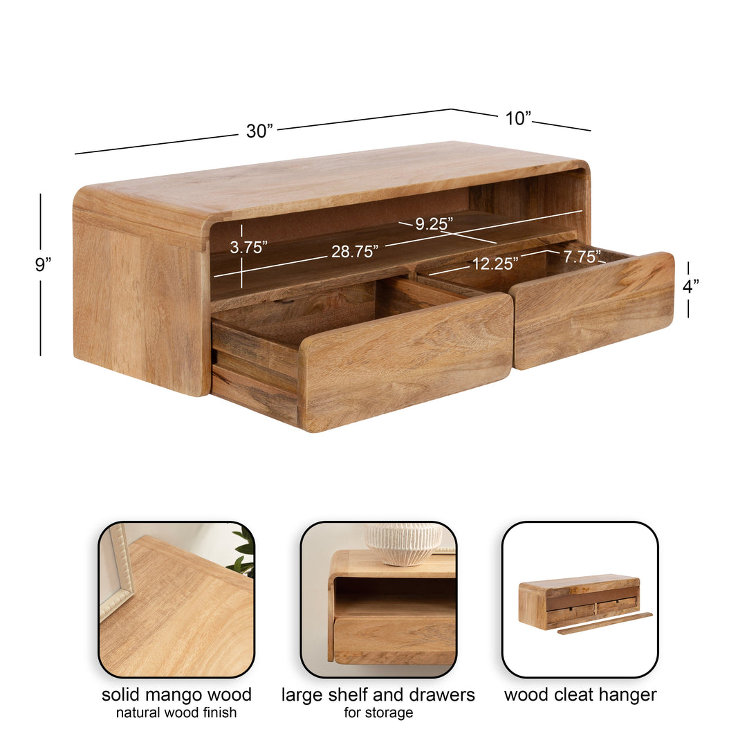 Kato Wood Floating Console Table