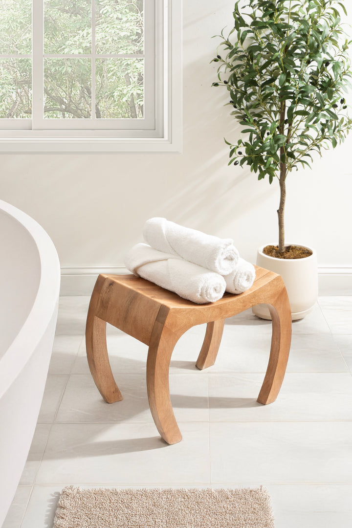 Loviisa Wood Ottoman and Vanity Stool