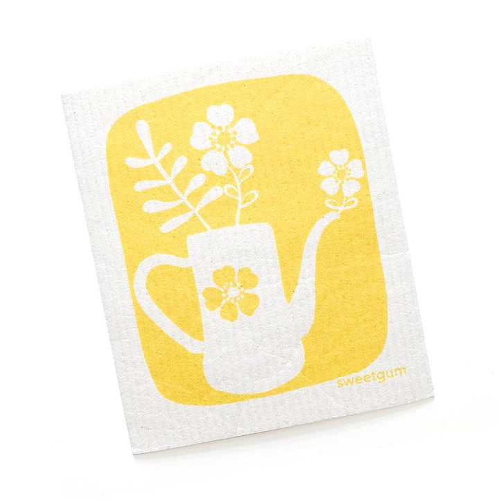 Yellow Teapot Swedish Dishcloth