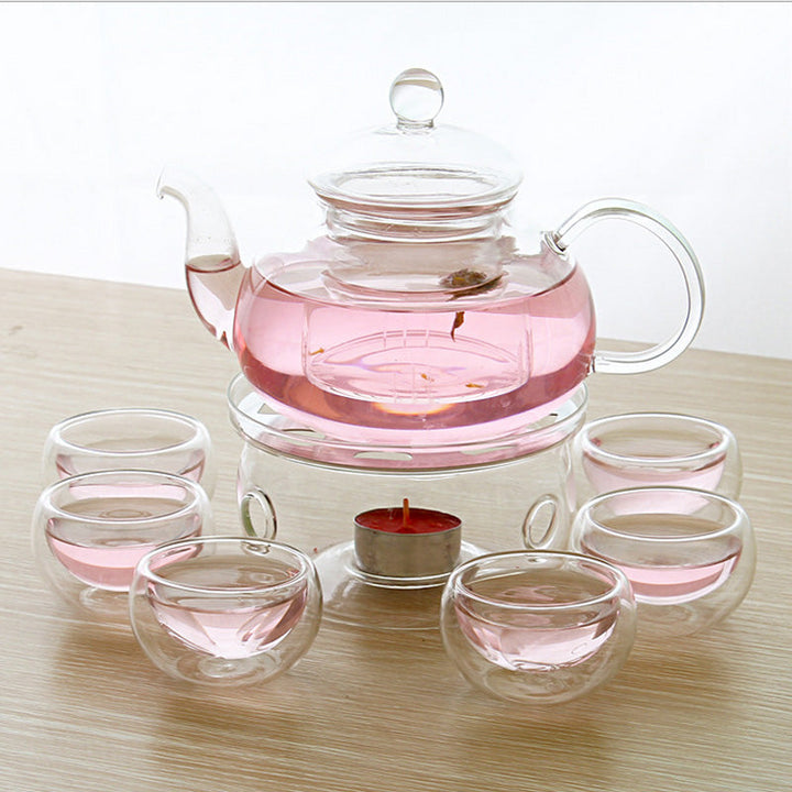 Tea Pot with Infuser & Warmer Set