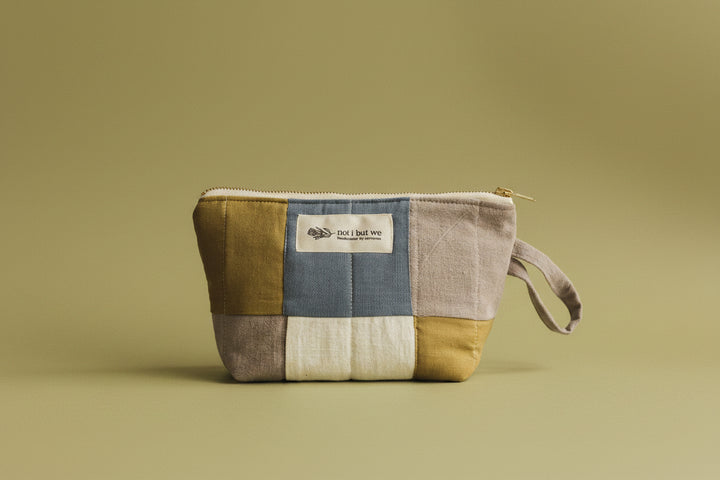 upcycled Patchwork Quilted Cosmetic Pouch