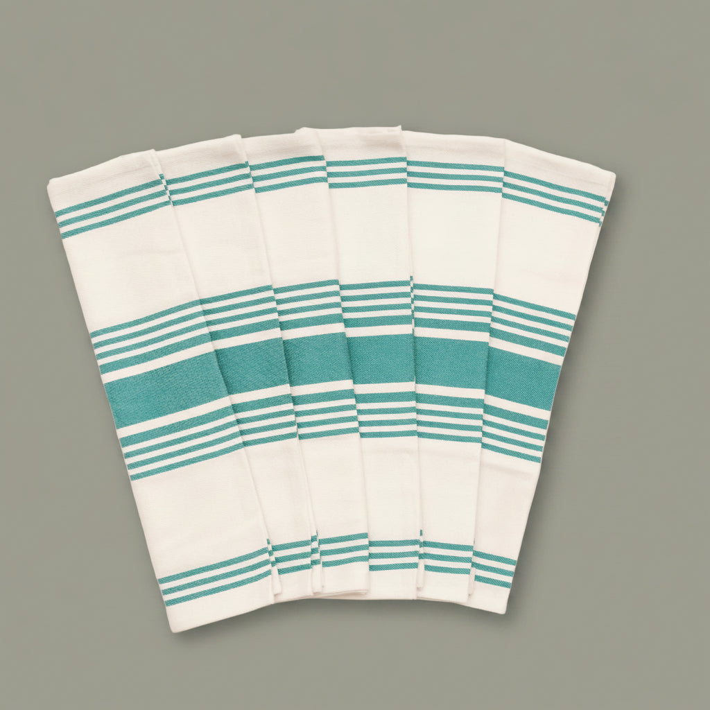 Organic Cotton Striped Kitchen Towels (Set of 6)