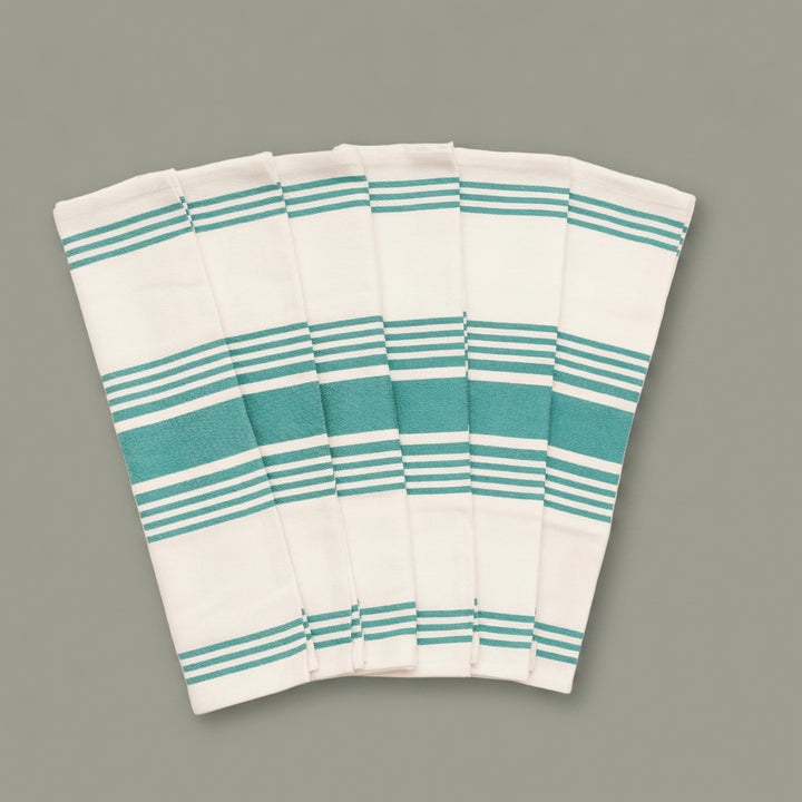 Organic Cotton Striped Kitchen Towels (Set of 6)