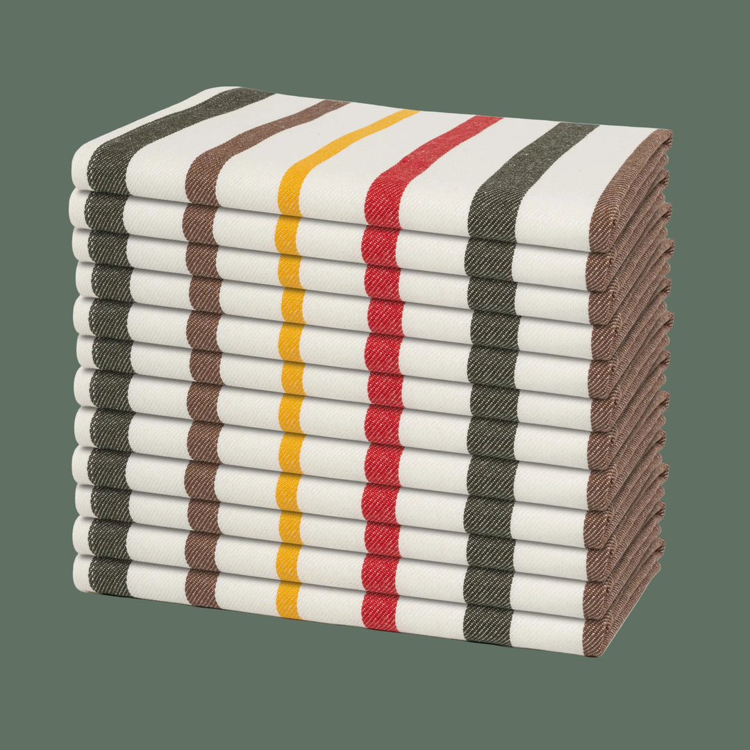 Cotton Striped Cloth Napkins—(12 Pack)