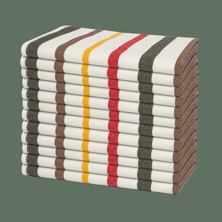 Cotton Striped Cloth Napkins—(12 Pack)