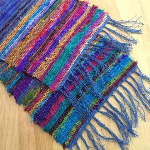 Tibet Jewels Woven Table Runner Weaving Kit-Recycled Sari Siilk & Linen