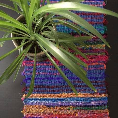 Tibet Jewels Woven Table Runner Weaving Kit-Recycled Sari Siilk & Linen