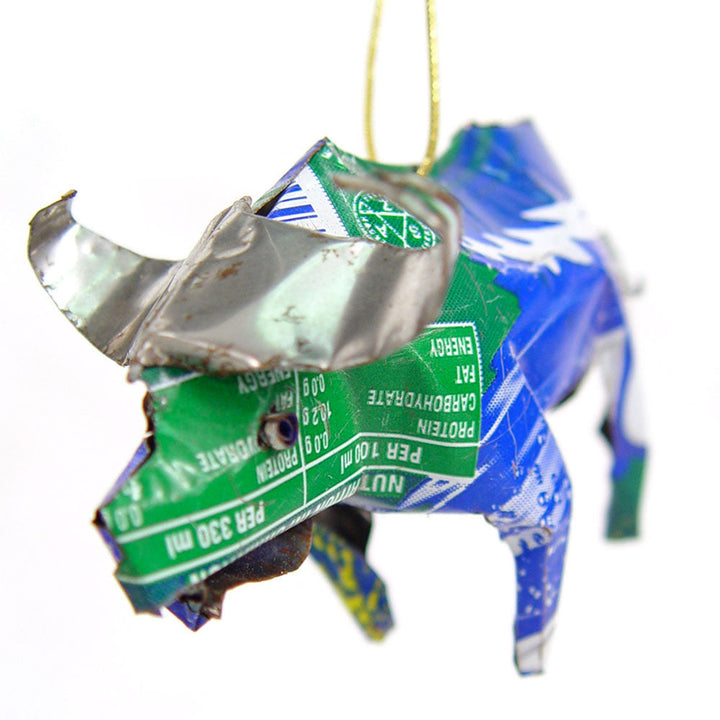 Recycled Tin Buffalo Ornament