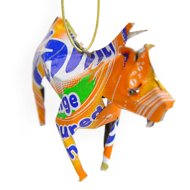 Zebra Ornament Recycled Metal
